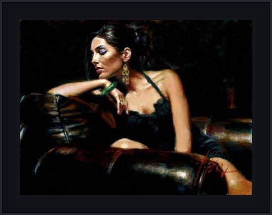 Framed Fabian Perez tess iii painting