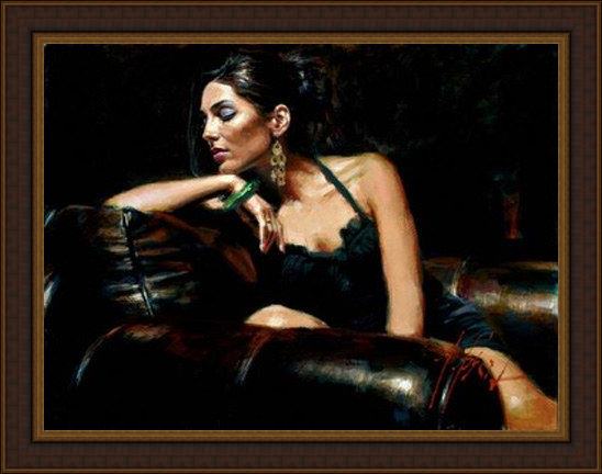 Framed Fabian Perez tess iii painting