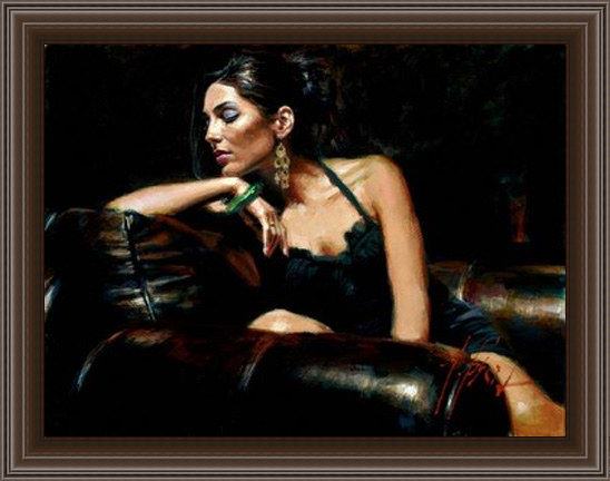 Framed Fabian Perez tess iii painting