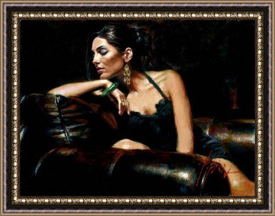 Framed Fabian Perez tess iii painting