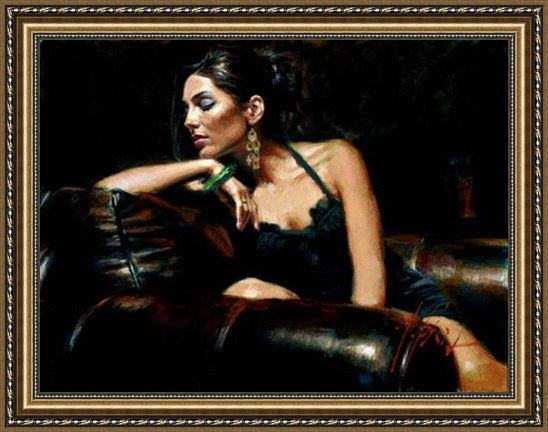 Framed Fabian Perez tess iii painting