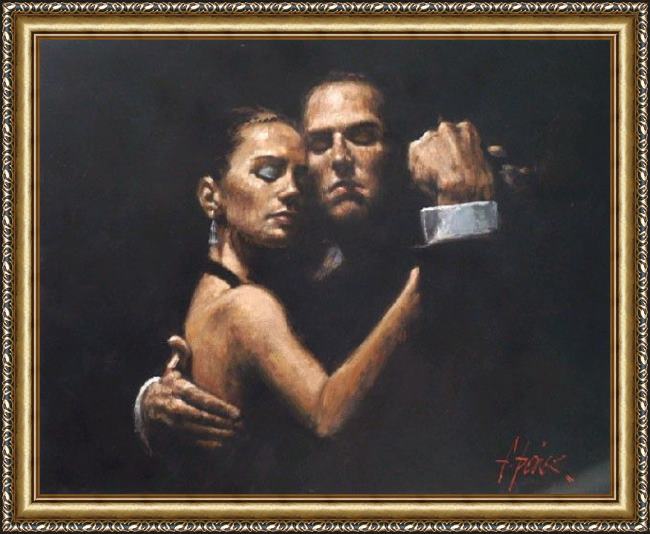 Framed Fabian Perez the face of tango ii painting