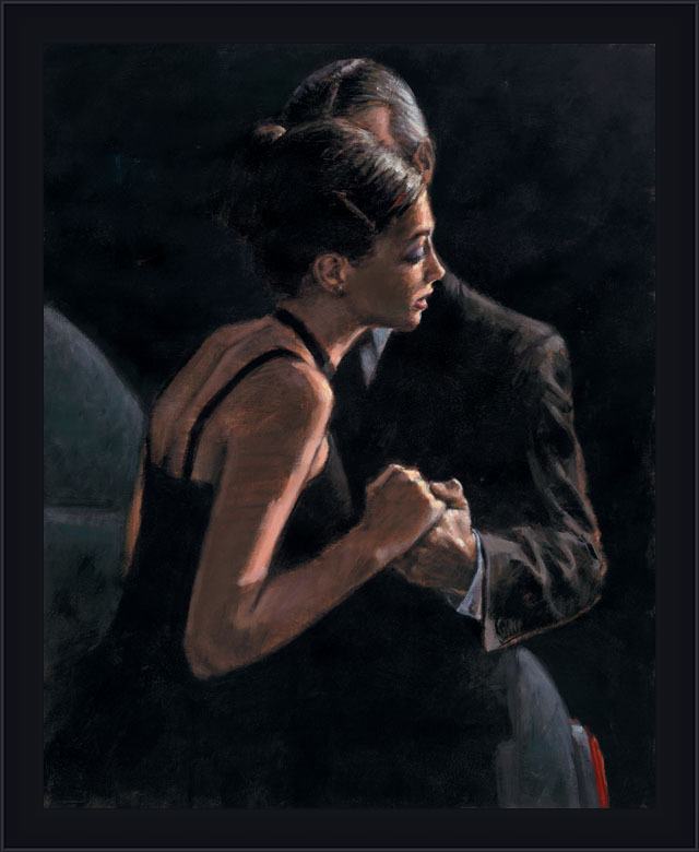 Framed Fabian Perez the proposal painting