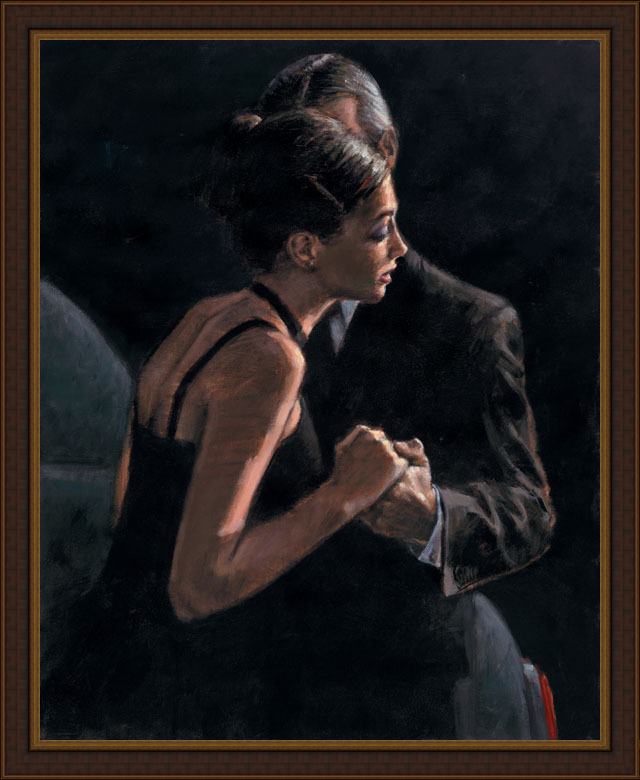 Framed Fabian Perez the proposal painting