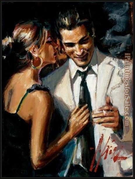 Framed Fabian Perez the proposal ii painting