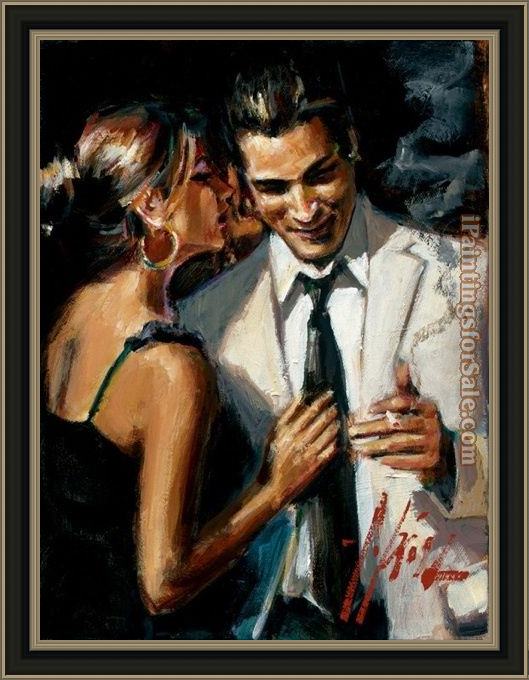 Framed Fabian Perez the proposal ii painting