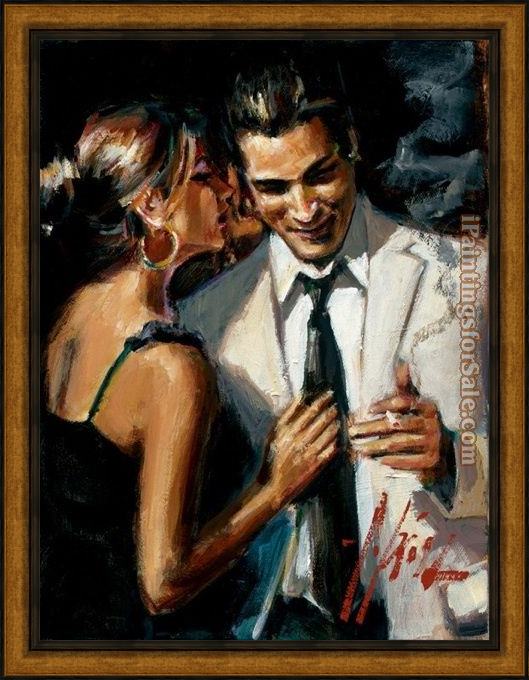 Framed Fabian Perez the proposal ii painting