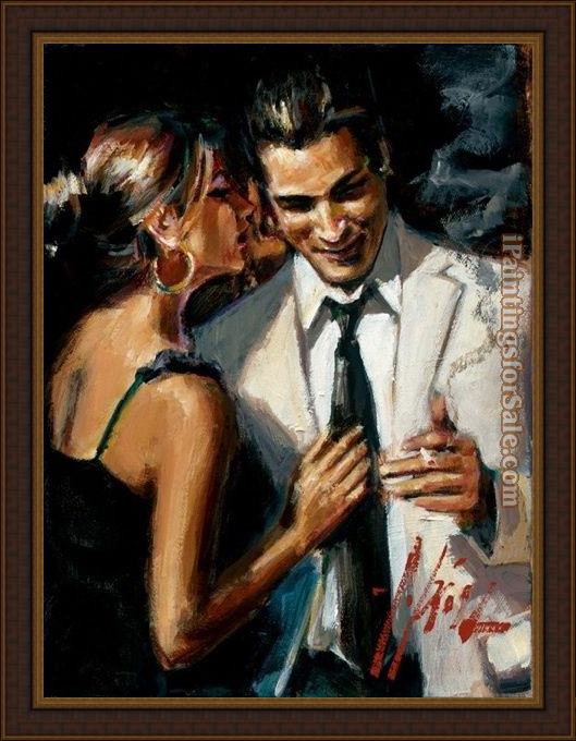 Framed Fabian Perez the proposal ii painting