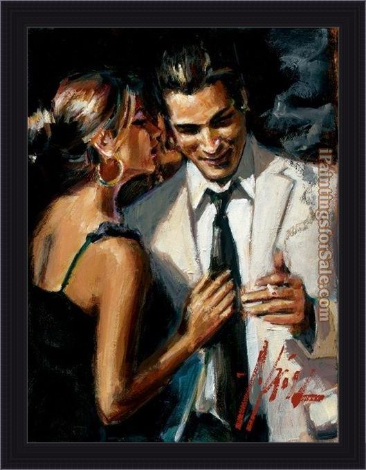 Framed Fabian Perez the proposal ii painting