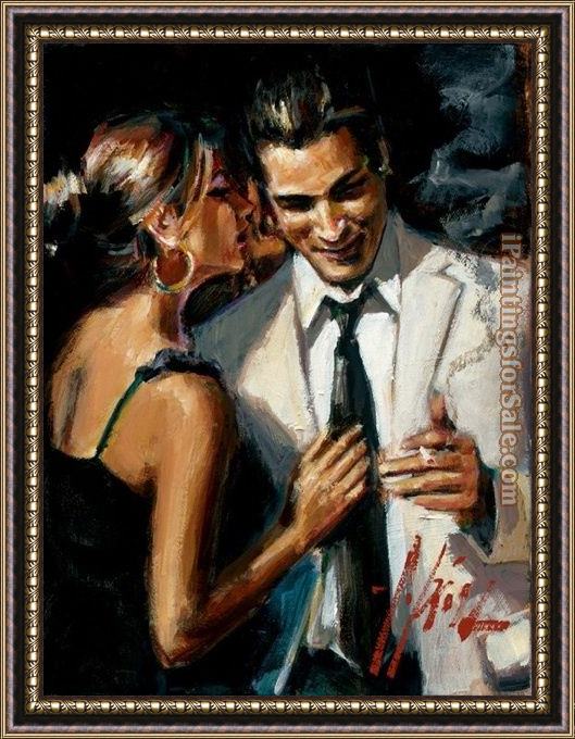 Framed Fabian Perez the proposal ii painting