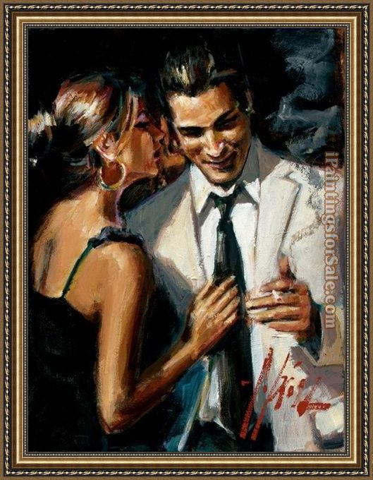 Framed Fabian Perez the proposal ii painting