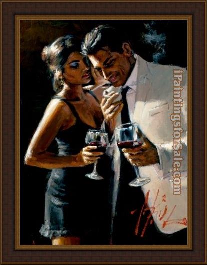 Framed Fabian Perez the proposal iv painting
