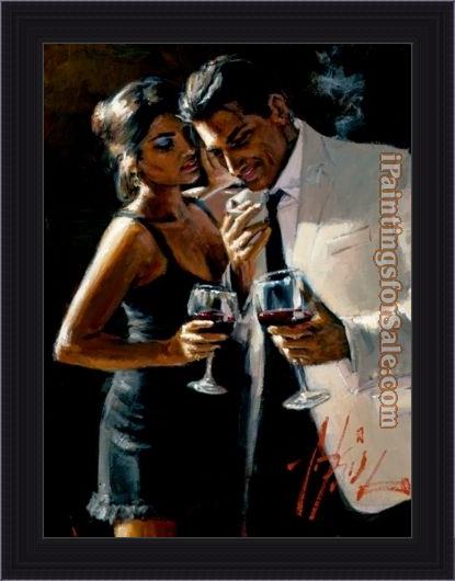 Framed Fabian Perez the proposal iv painting