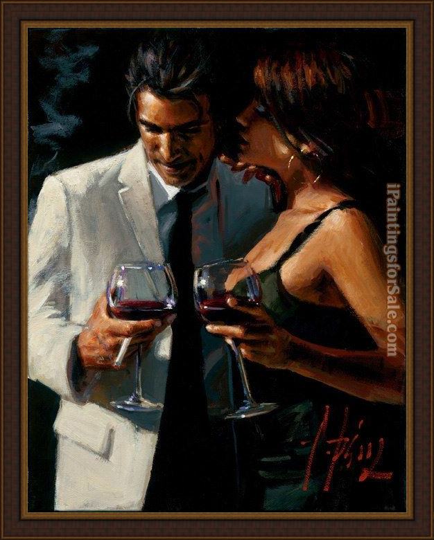 Framed Fabian Perez the proposal xii painting