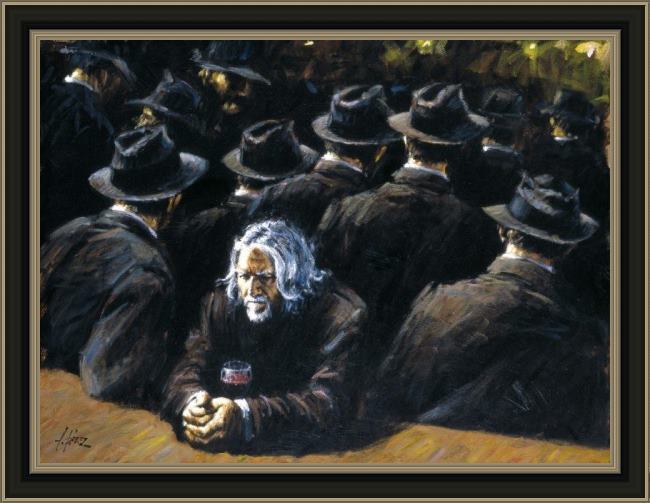 Framed Fabian Perez untitled ii painting