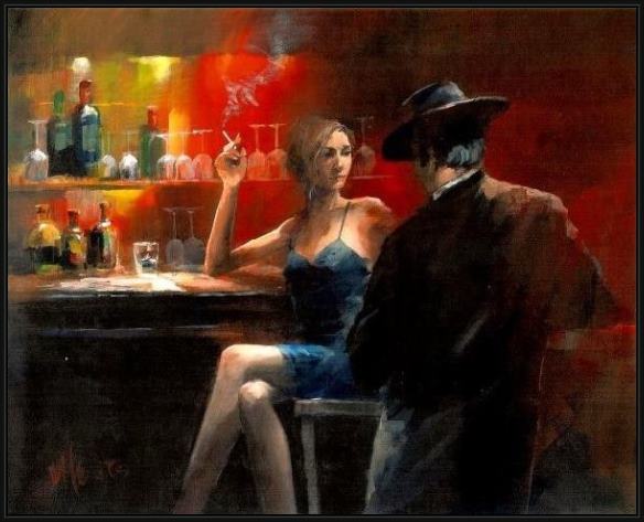 Framed Fabian Perez untitled iii painting