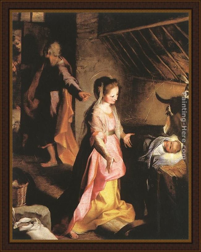 Framed Federico Fiori Barocci the nativity painting