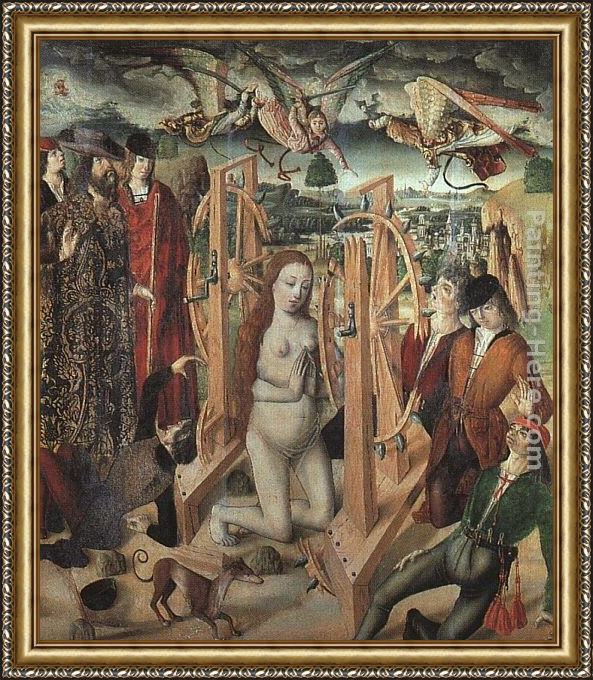 Framed Fernando Gallego the martyrdom of saint catherine painting