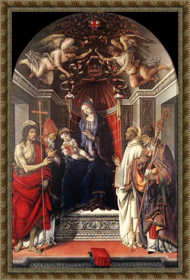Framed Filippino Lippi signoria altarpiece painting