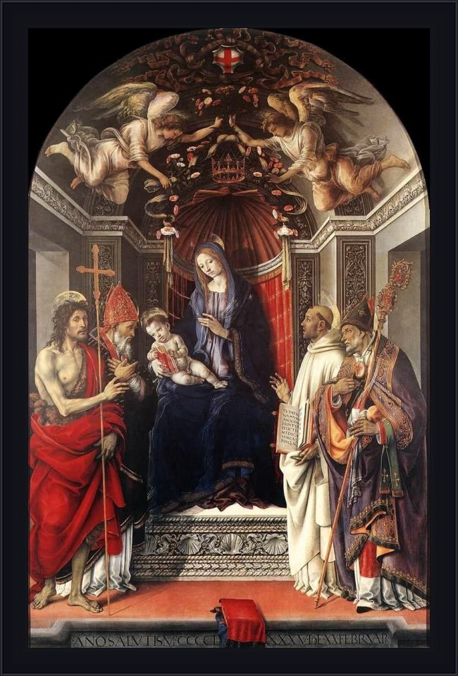 Framed Filippino Lippi signoria altarpiece painting