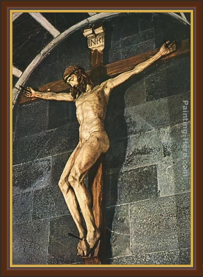 Framed Filippo Brunelleschi crucifix painting
