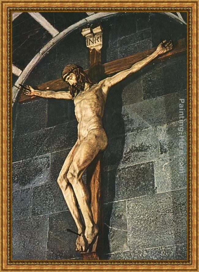 Framed Filippo Brunelleschi crucifix painting