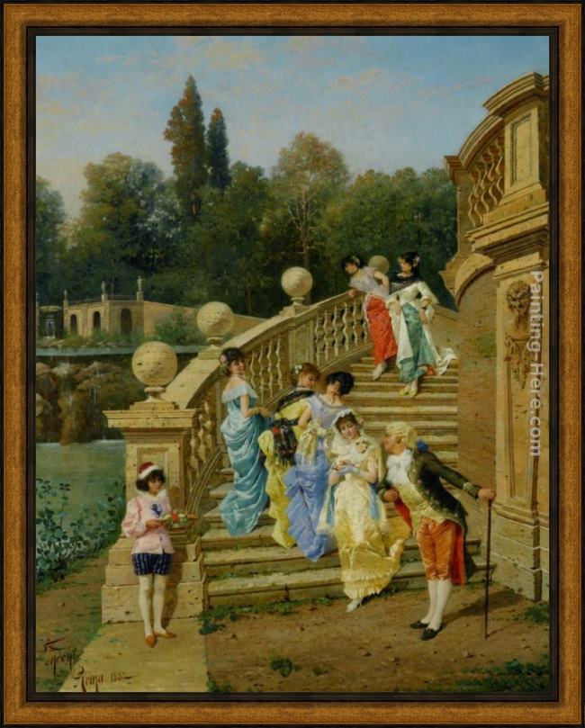 Framed Filippo Indoni count borromeos villa on isola betta opposite stresa on late maggiore painting