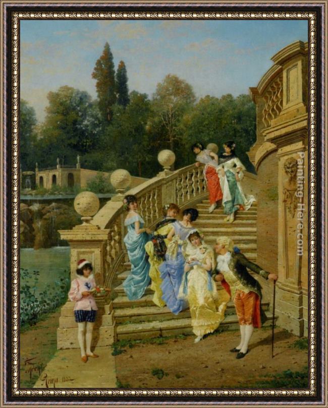 Framed Filippo Indoni count borromeos villa on isola betta opposite stresa on late maggiore painting