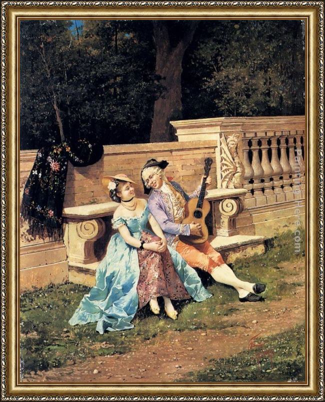 Framed Filippo Indoni the serenade painting