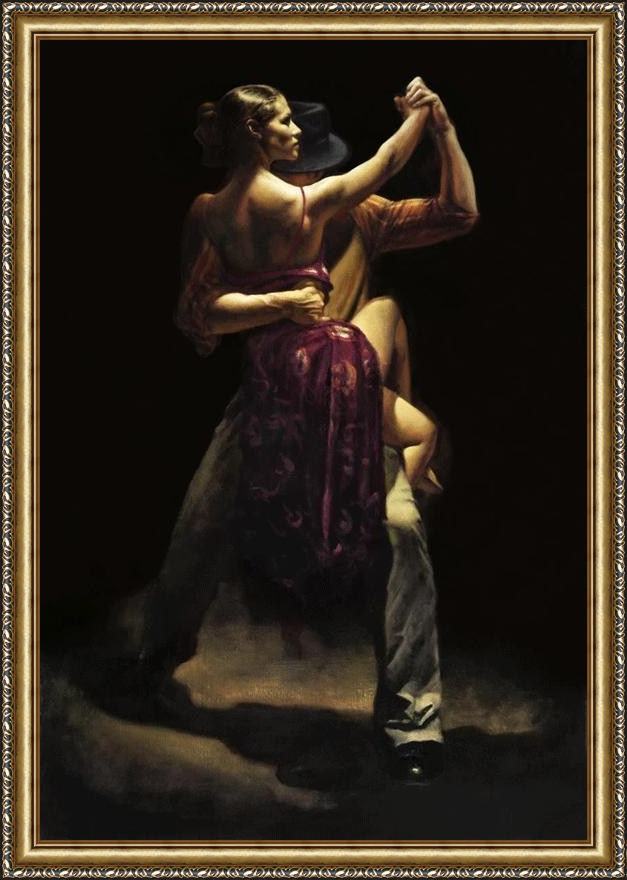 Framed Flamenco Dancer between expressions by hamish blakely painting