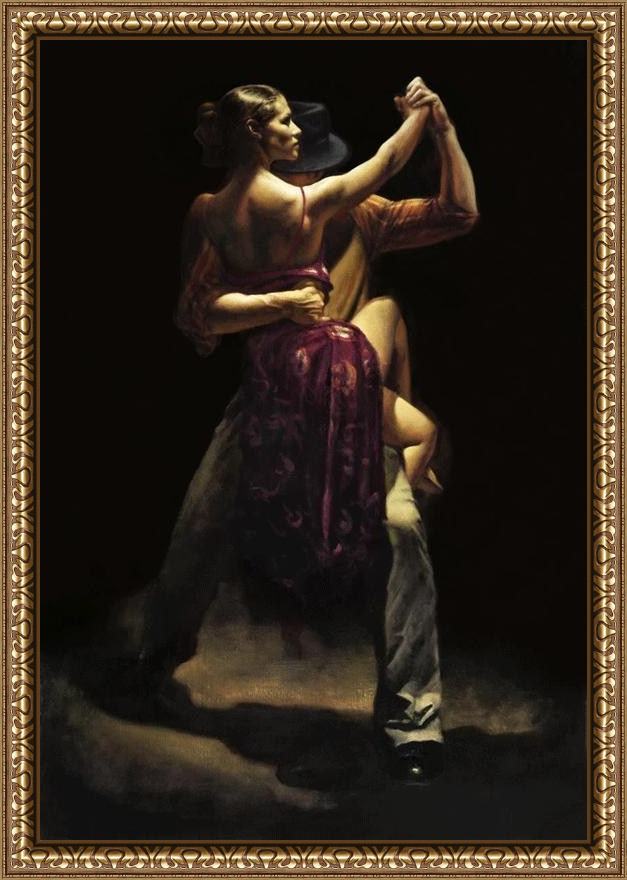 Framed Flamenco Dancer between expressions by hamish blakely painting