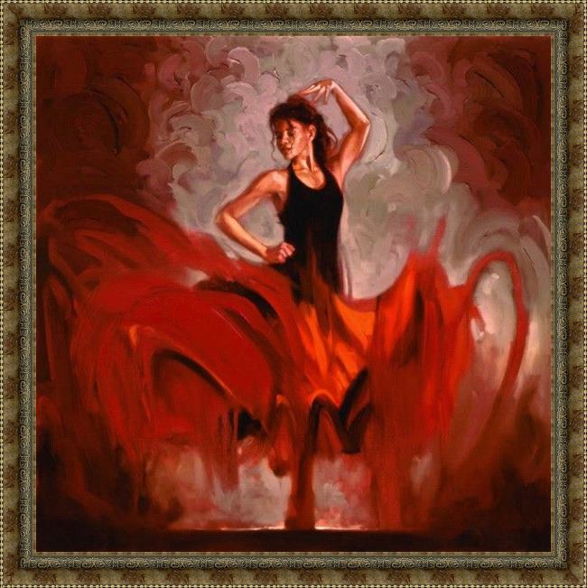 Framed Flamenco Dancer crescendo i painting