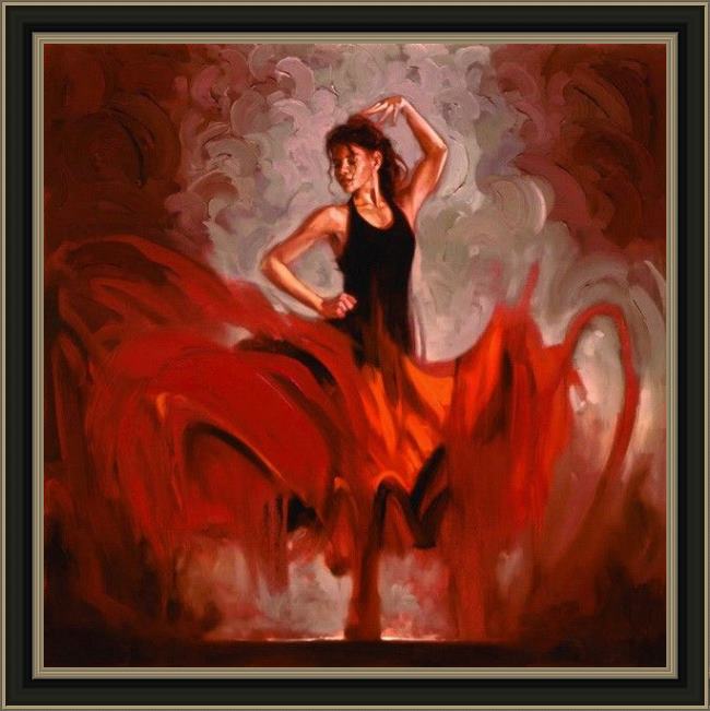 Framed Flamenco Dancer crescendo i painting