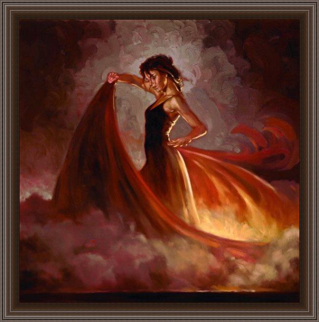 Framed Flamenco Dancer crescendo ii painting