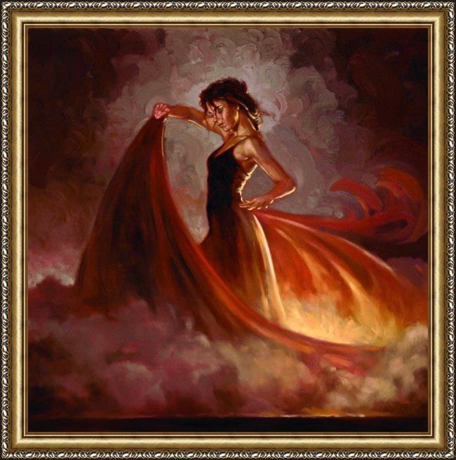 Framed Flamenco Dancer crescendo ii painting