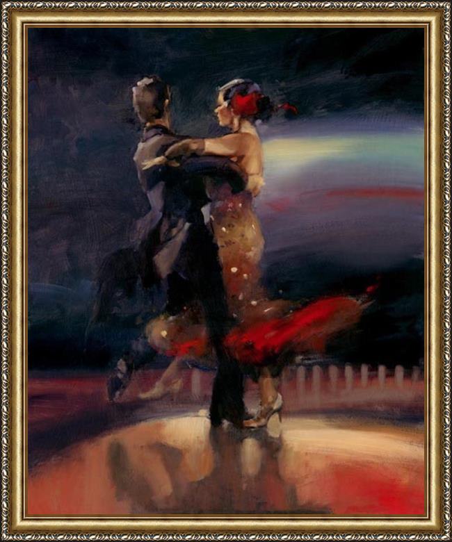 Framed Flamenco Dancer dance series i painting