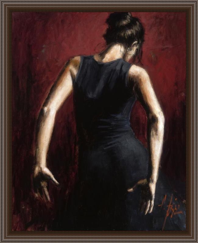 Framed Flamenco Dancer el baile del flamenco en rojo ii painting