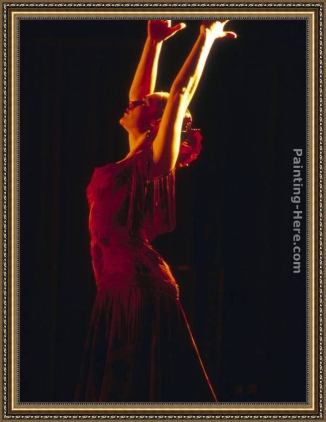 Framed Flamenco Dancer female flamenco dancer, cordoba, spain painting