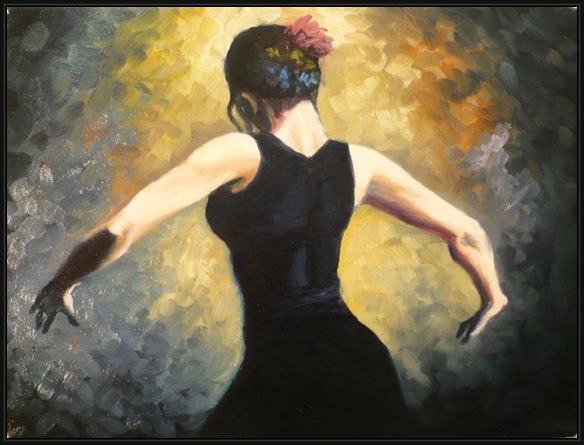 Framed Flamenco Dancer flamenco dancer 4 painting