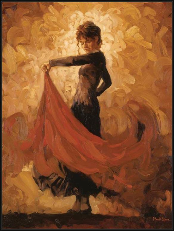 Framed Flamenco Dancer flamenco i painting