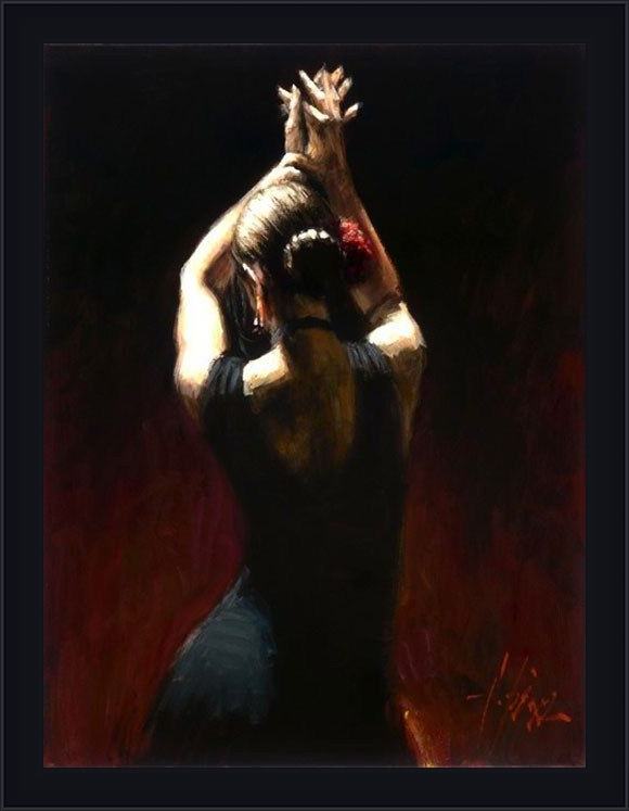 Framed Flamenco Dancer flamencodancerinblack painting