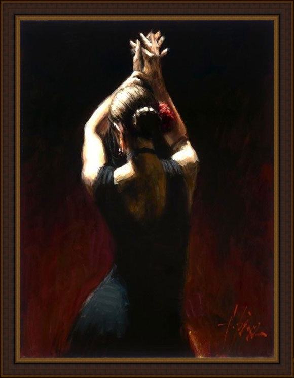 Framed Flamenco Dancer flamencodancerinblack painting
