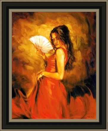 Framed Flamenco Dancer lady of spain painting