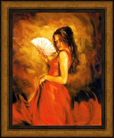 Framed Flamenco Dancer lady of spain painting