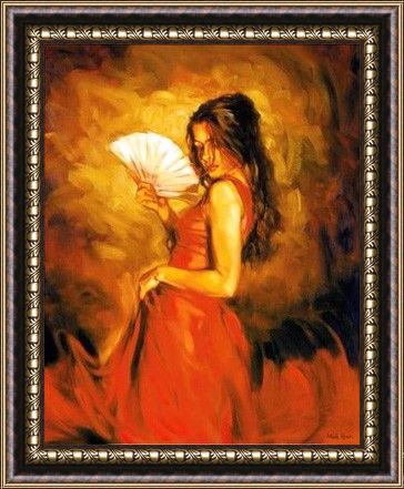 Framed Flamenco Dancer lady of spain painting