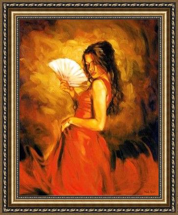 Framed Flamenco Dancer lady of spain painting