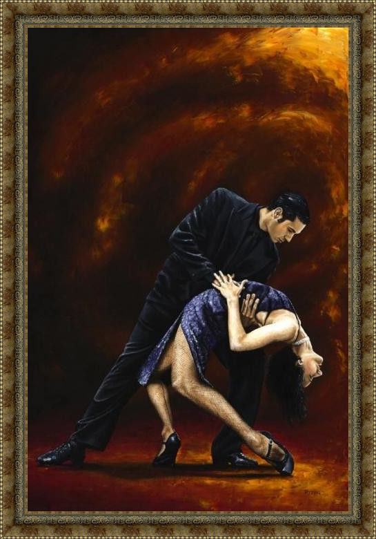 Framed Flamenco Dancer lost in tango painting