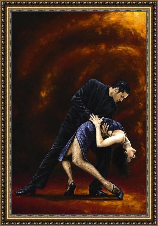 Framed Flamenco Dancer lost in tango painting