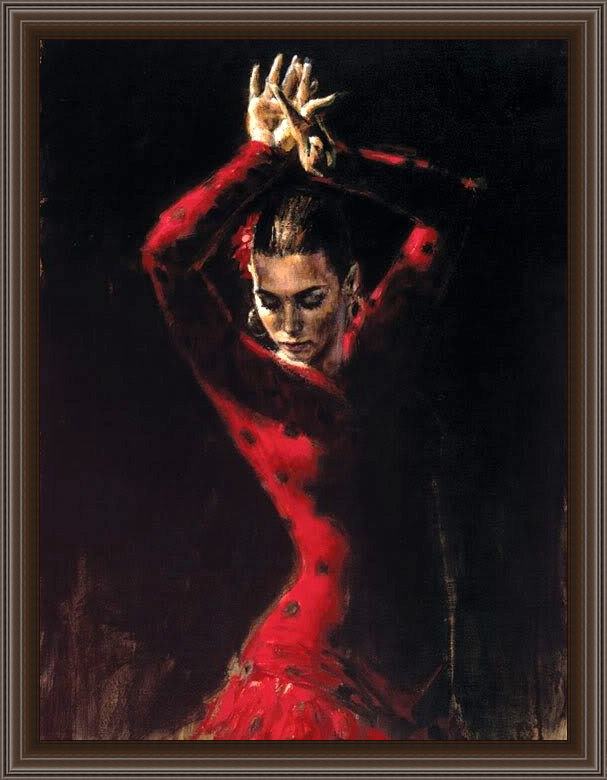 Framed Flamenco Dancer lunaresnegros ii painting
