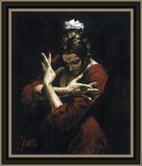 Framed Flamenco Dancer serciopelorojo painting